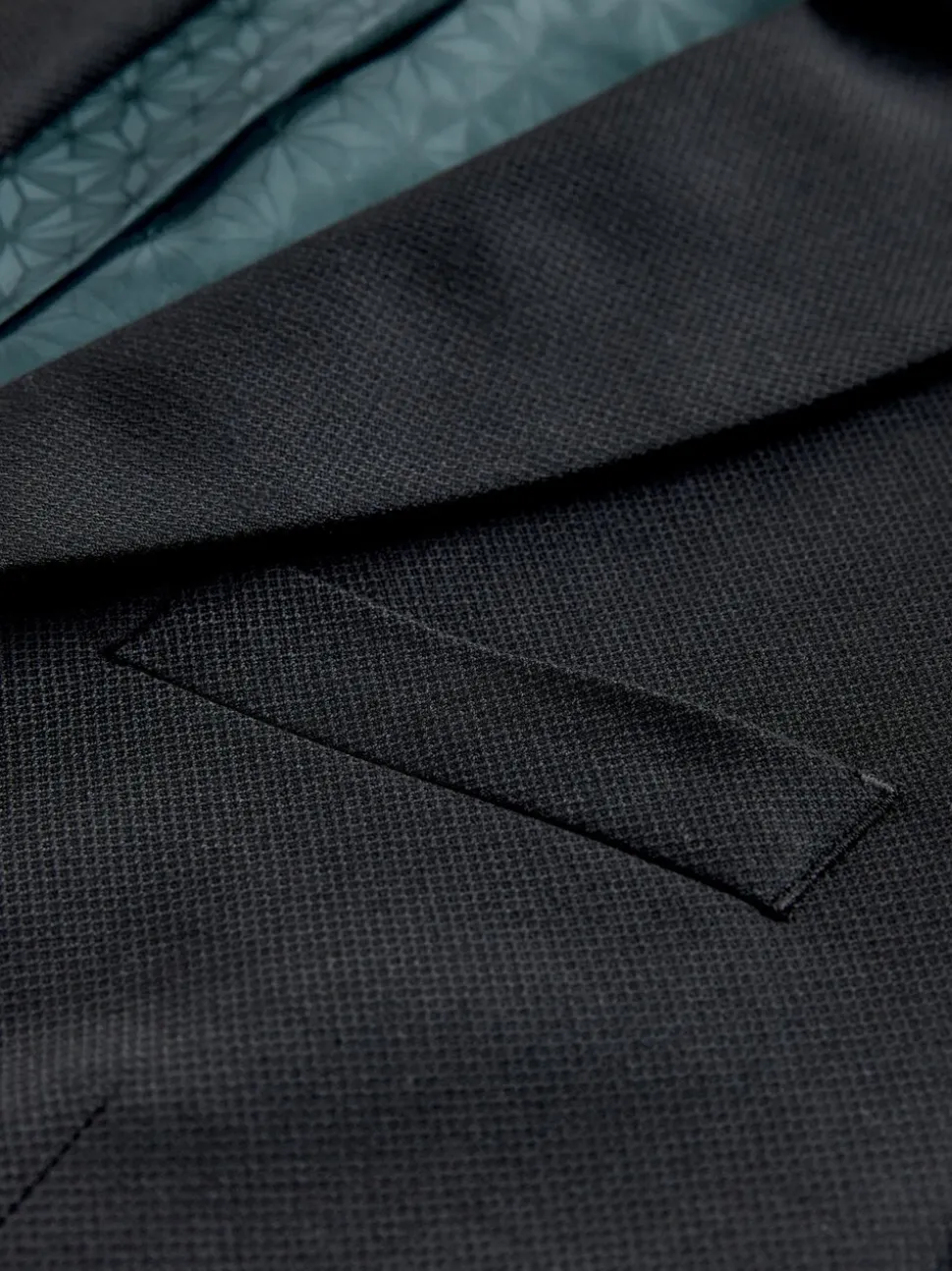 Zwart - Tailored fit - Kostuum met textuur: colbert