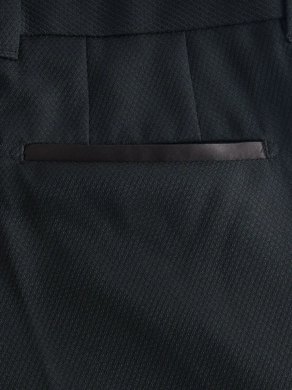 Zwart - Tailored fit - Smokingpantalon met biesdetail en textuur