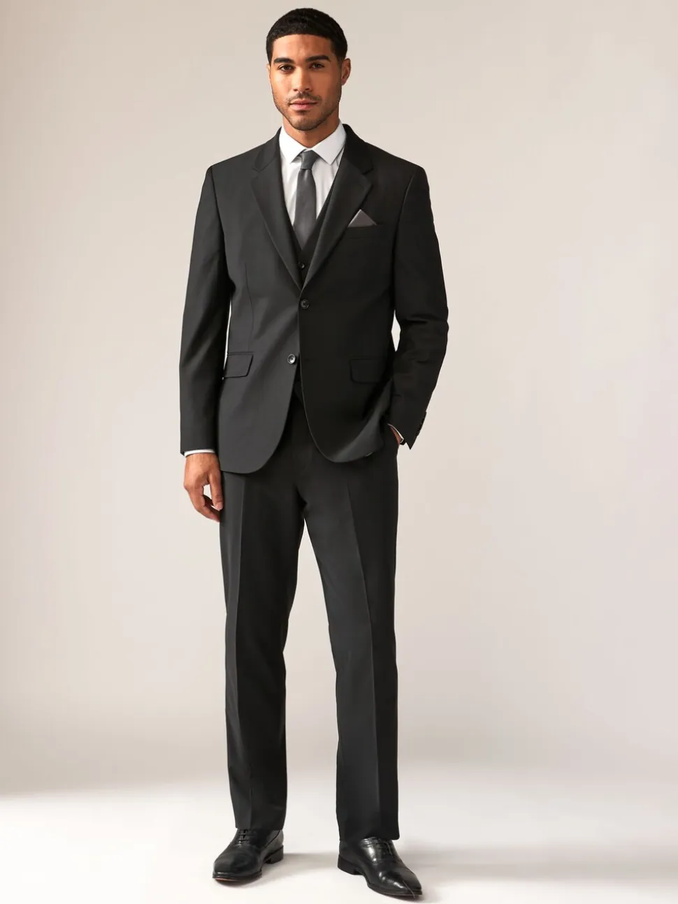 Zwart - Tailored fit - Tailored Fit Wool Blend Motionflex Suit Jacket