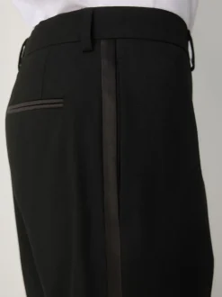 Zwart - Tailored Fit Tuxedo Suit Trousers