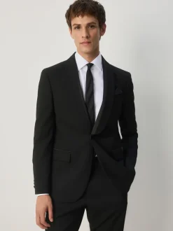 Zwart - Tailored Fit Tuxedo Suit Jacket