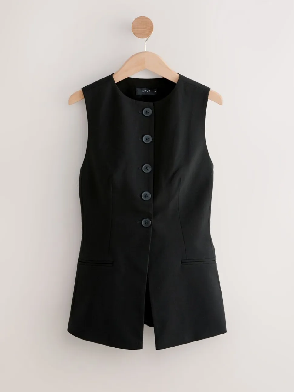 Zwart - Tailored Waistcoat With Wool