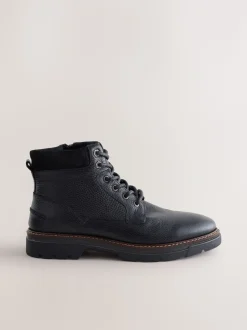 Zwart - Tall Leather Zip-Up Boots
