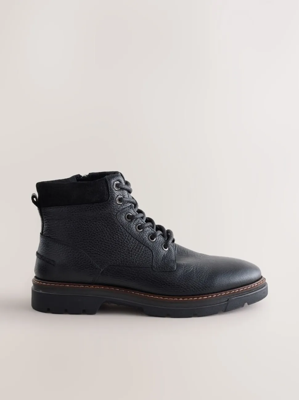 Zwart - Tall Leather Zip-Up Boots