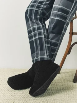 Zwart - Textured Fleece Boot Slippers