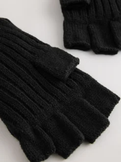 Zwart - Thinsulate® vingerloze handschoenen