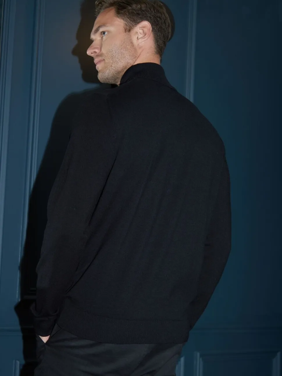 Zwart - Threadbare - Gebreide trui met rolkraag