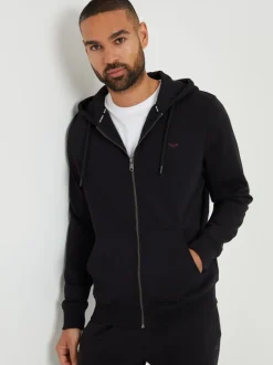 Zwart - Threadbare - Hoodie met rits
