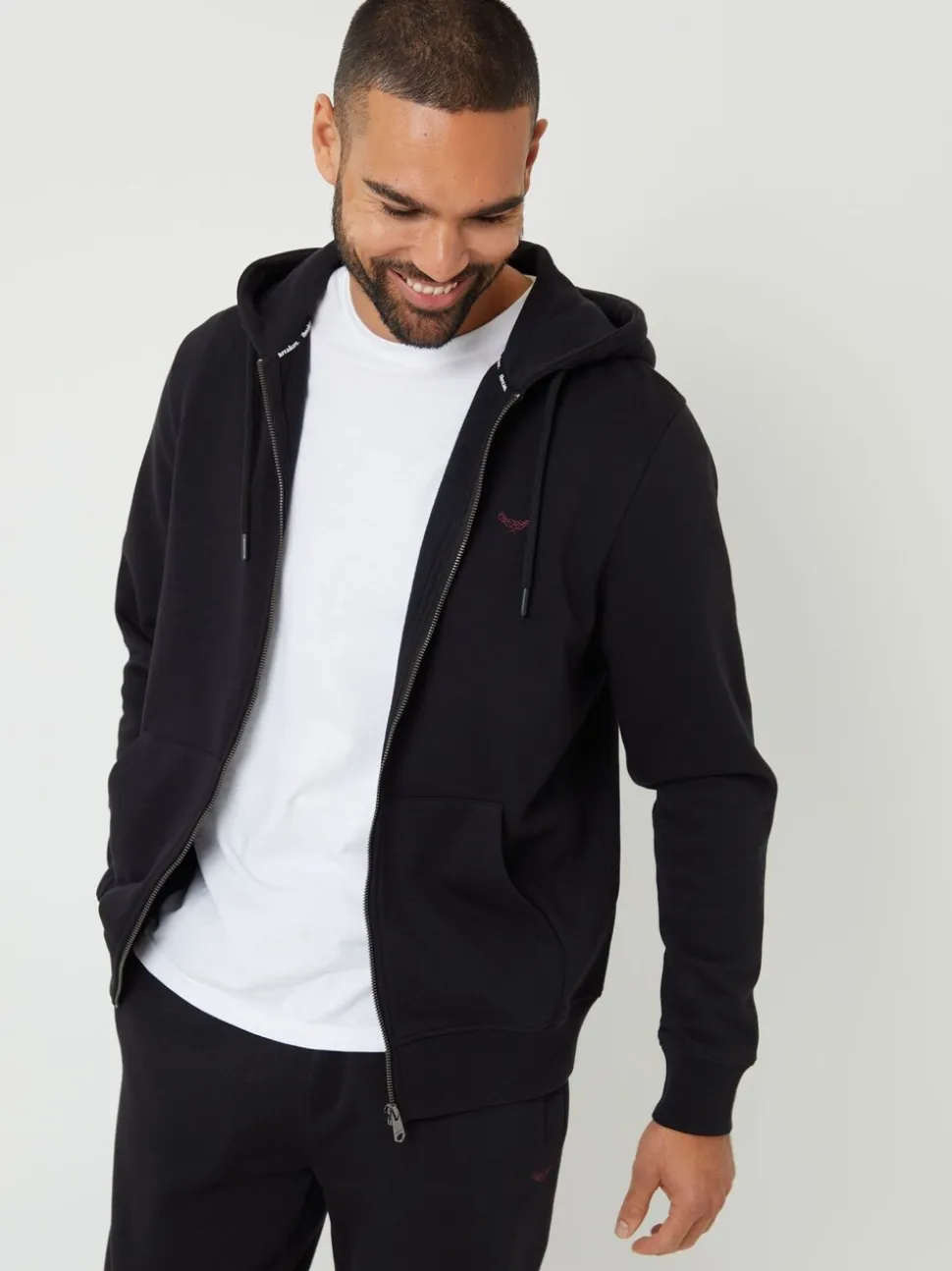 Zwart - Threadbare - Hoodie met rits
