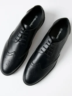 Zwart - Threadbare - Imitatieleren brogues