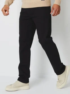 Zwart - Threadbare - Straight-fit jeans met stretch