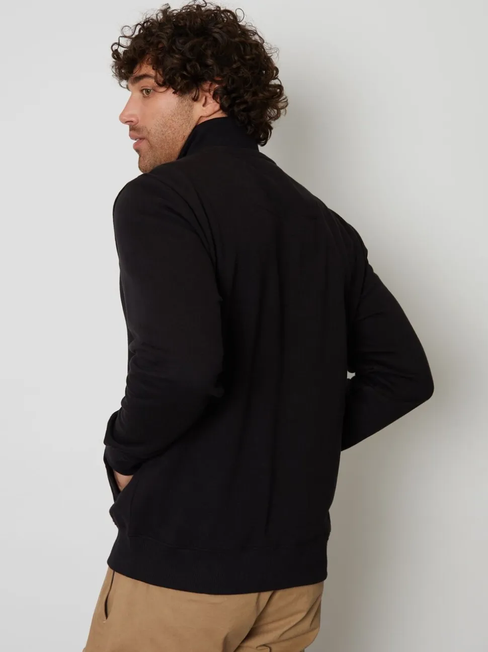 Zwart - Threadbare - Sweatshirt met korte rits aan de hals