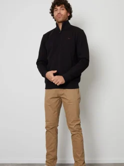 Zwart - Threadbare - Sweatshirt met korte rits aan de hals