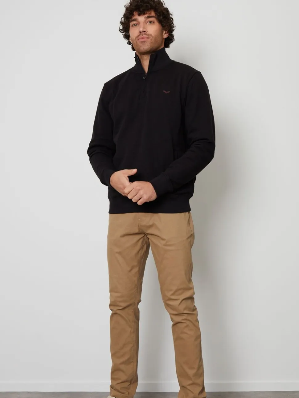 Zwart - Threadbare - Sweatshirt met korte rits aan de hals