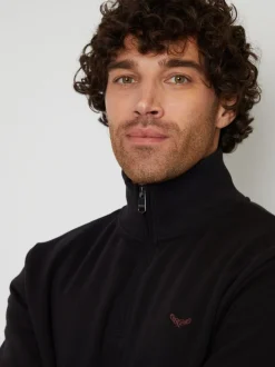 Zwart - Threadbare - Sweatshirt met korte rits aan de hals