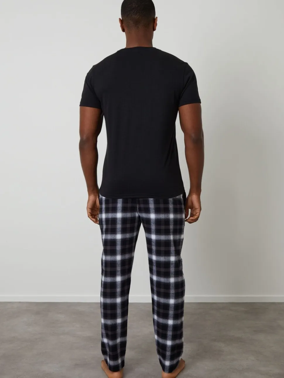 Zwart - Threadbare Check Pyjamas Set