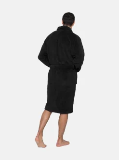 Zwart - Threadbare Cosy Borg Dressing Gown