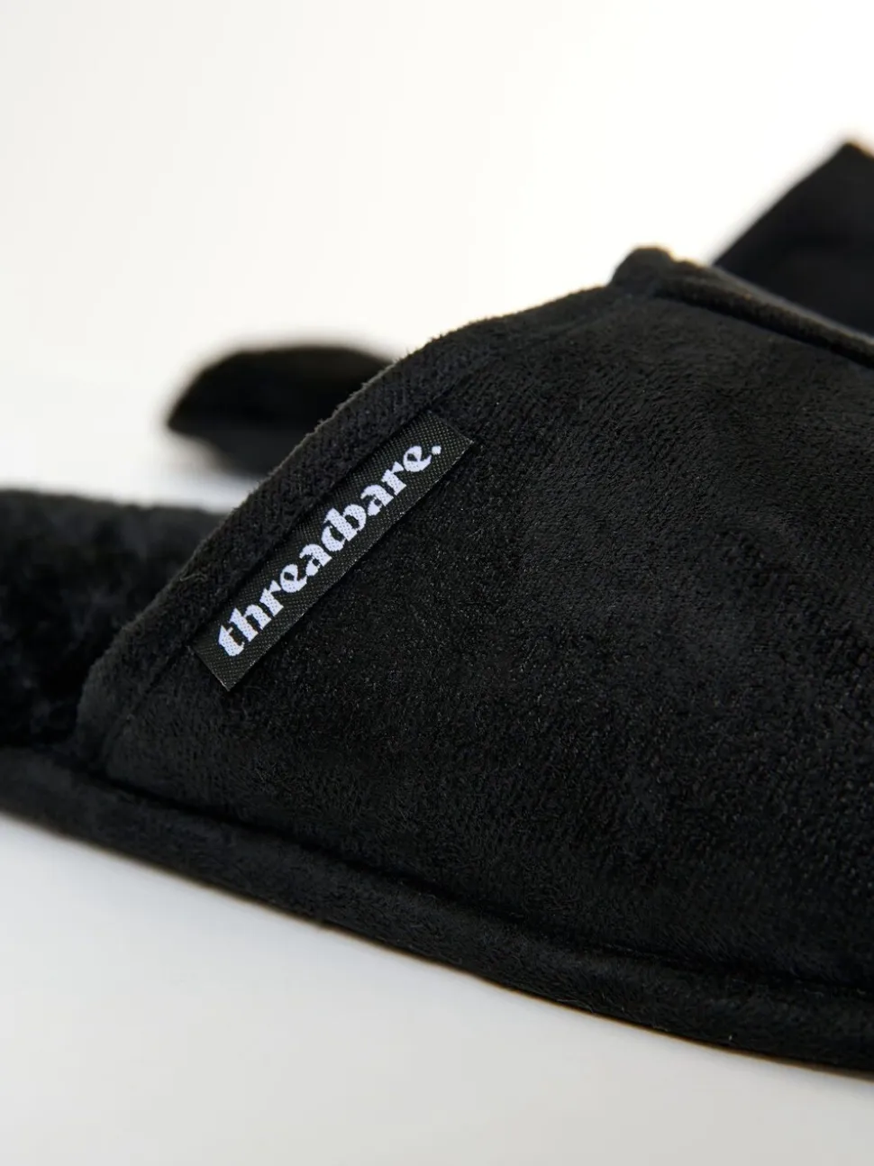 Zwart - Threadbare Faux Fur Lined Slip On Mule Slippers