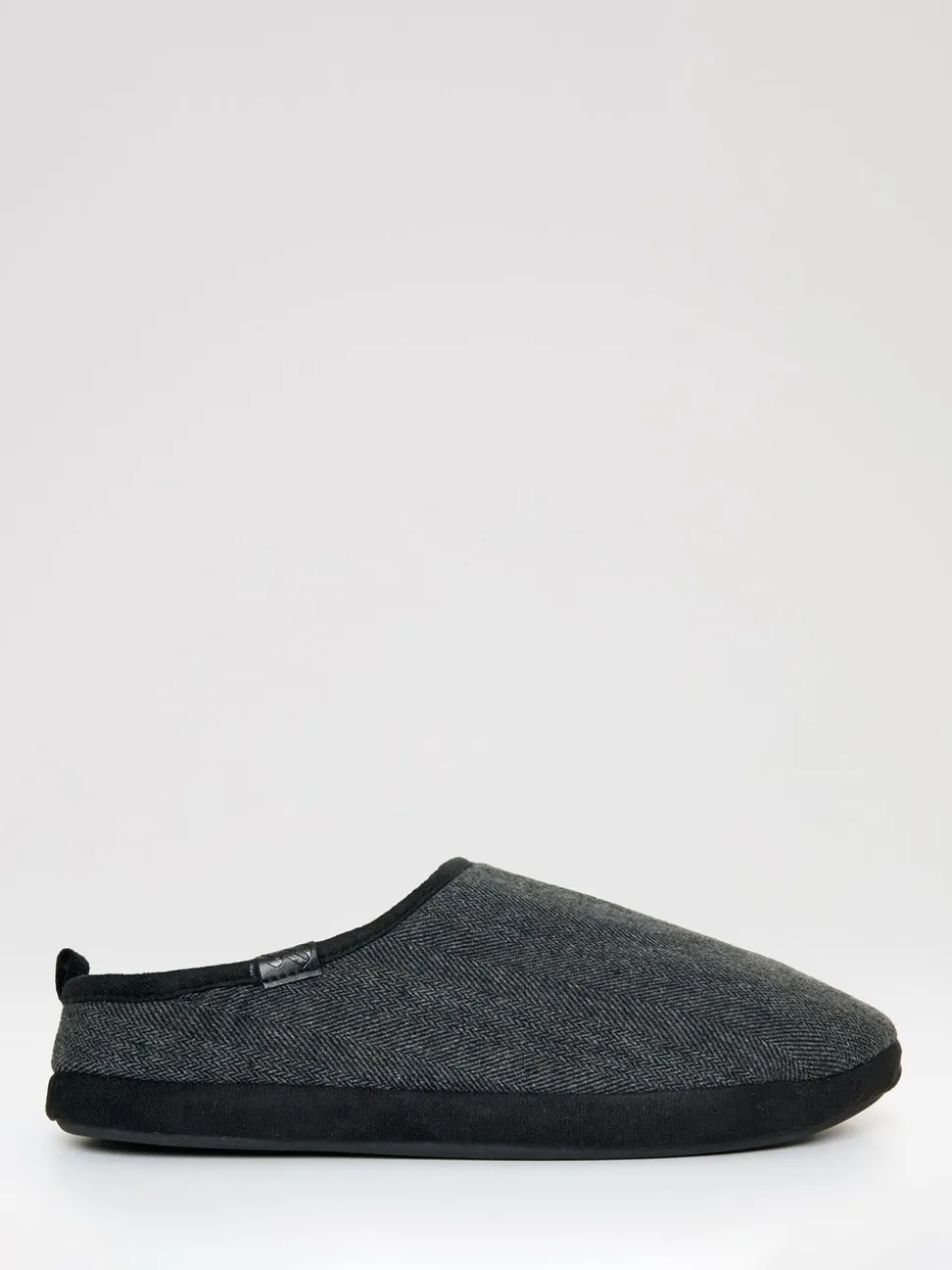 Zwart - Threadbare Faux Suede Faux Fur Lined Mule Slippers