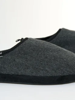 Zwart - Threadbare Faux Suede Faux Fur Lined Mule Slippers