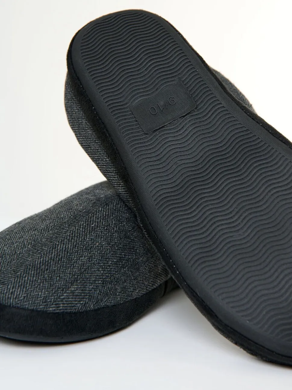 Zwart - Threadbare Faux Suede Faux Fur Lined Mule Slippers