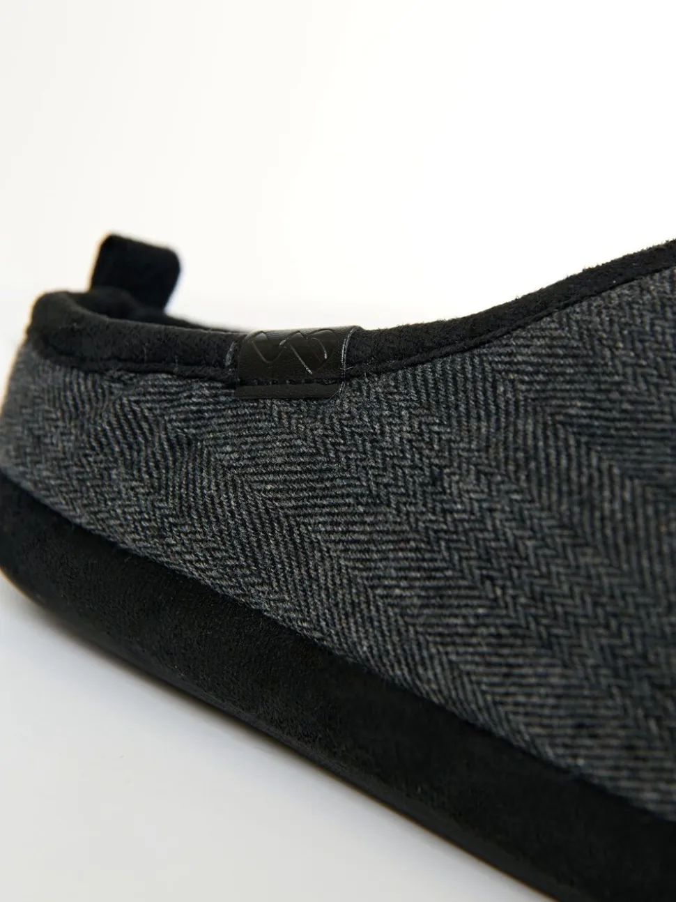 Zwart - Threadbare Faux Suede Faux Fur Lined Mule Slippers