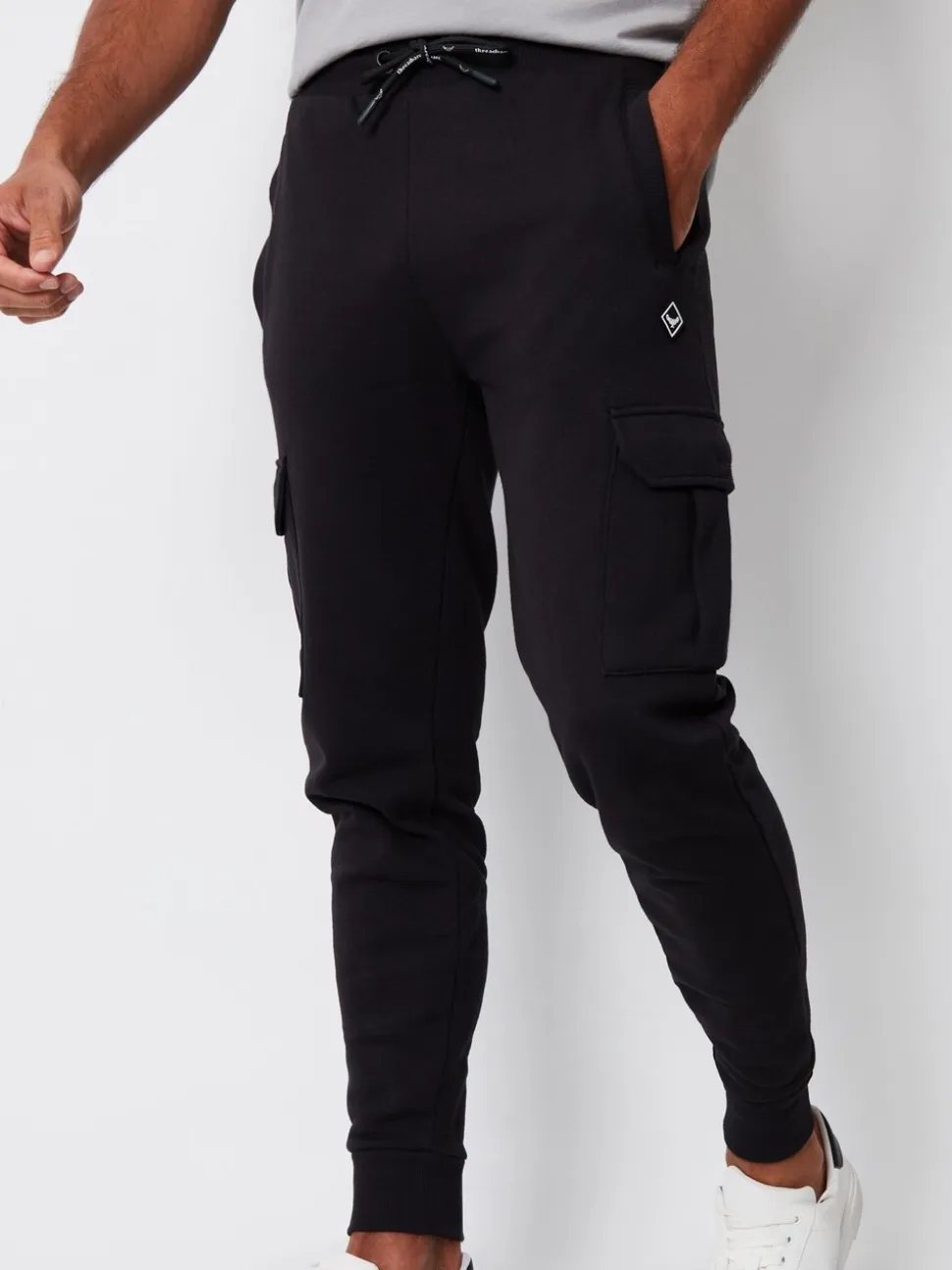 Zwart - Threadbare joggingbroek in cargostijl