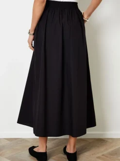 Zwart - Threadbare Midi rok met zakken