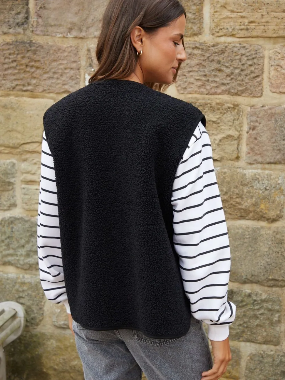 Zwart - Threadbare omkeerbaar gilet met borg
