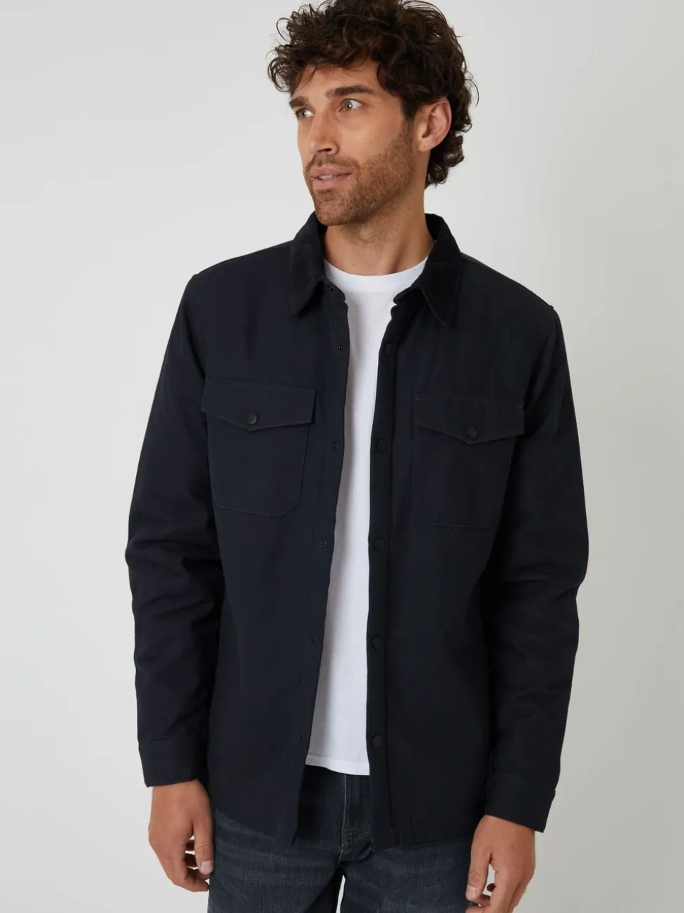 Zwart - Threadbare shacket gevoerd met borg