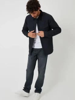 Zwart - Threadbare shacket gevoerd met borg