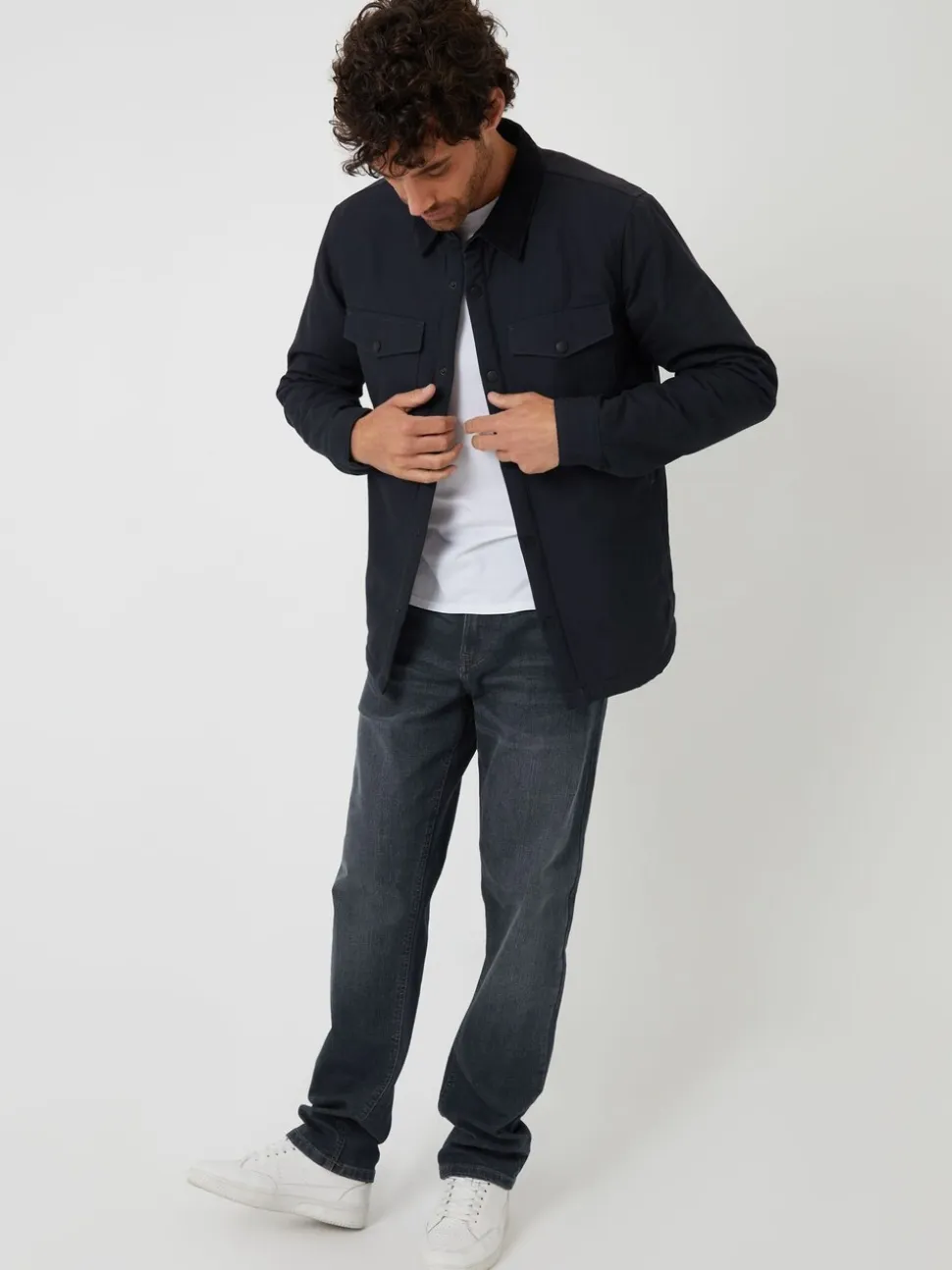 Zwart - Threadbare shacket gevoerd met borg