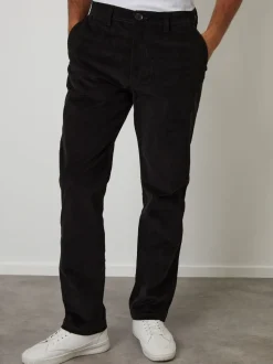 Zwart - Threadbare Straight Leg Stretch Corduroy Trousers