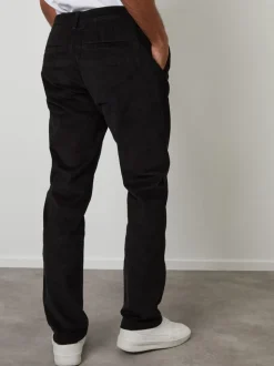 Zwart - Threadbare Straight Leg Stretch Corduroy Trousers