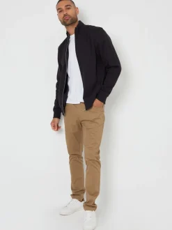 Zwart - Threadbare sweatshirt met trechterkraag en korte rits