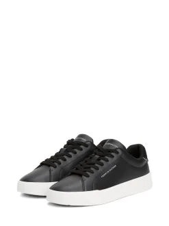 Zwart - Tommy Hilfiger Court Essential Leather Trainers