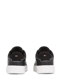 Zwart - Tommy Hilfiger Court Essential Leather Trainers