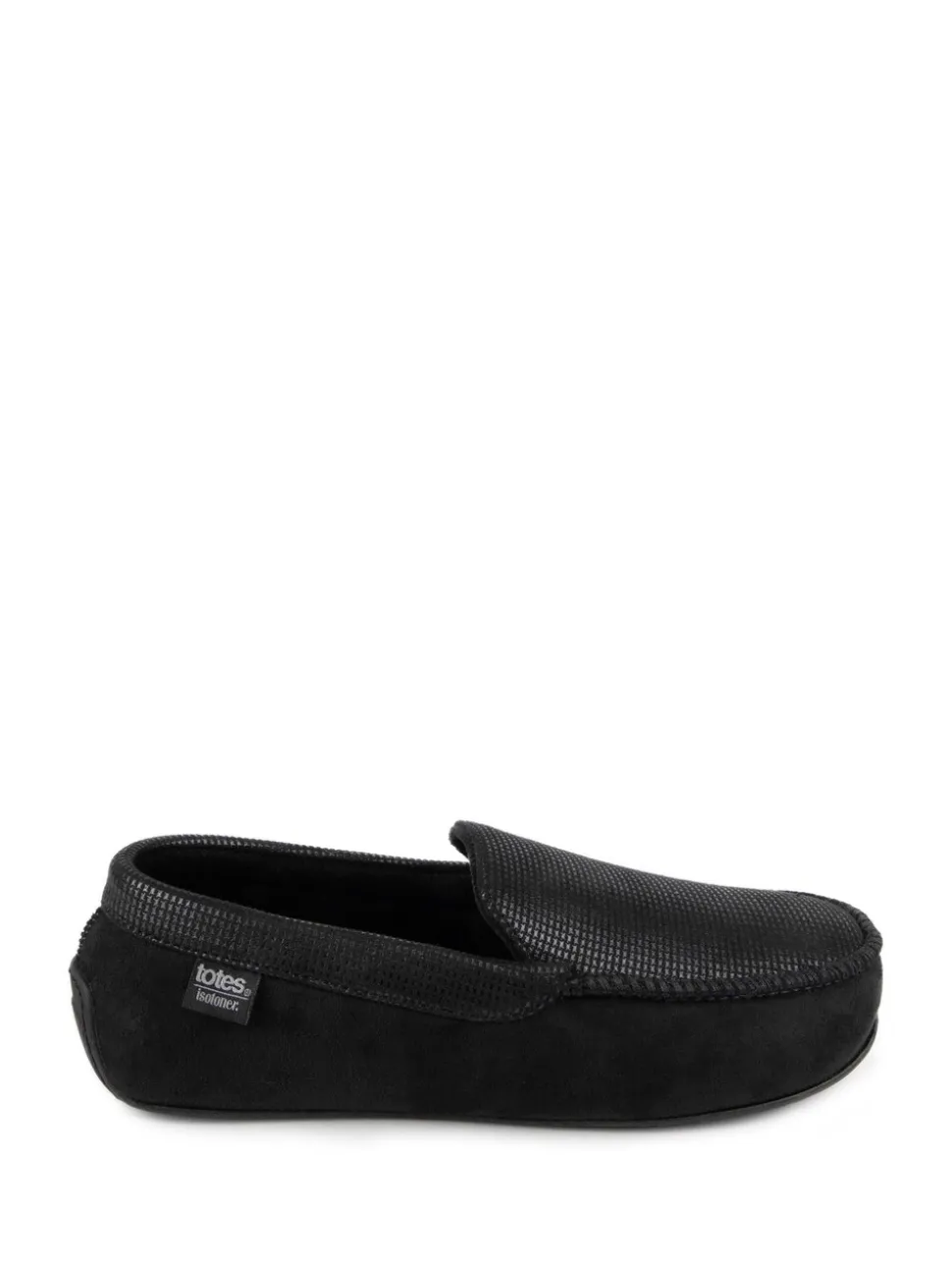 Zwart - Totes - Isotoner - Modieuze moccasinpantoffels met vierkant patroon voor heren