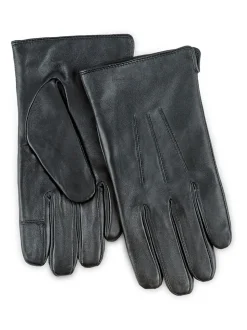 Zwart - Totes Heren 3 Punt Leren Waterafstotende Smartouch Handschoenen