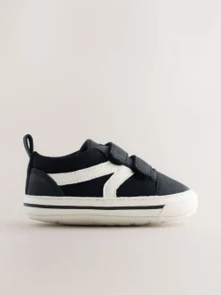 Zwart - Touch Fastening Baby Trainers (0-2mths)