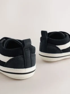 Zwart - Touch Fastening Baby Trainers (0-2mths)