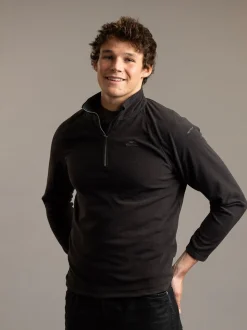 Zwart - Trespass Blackford microfleece met korte rits