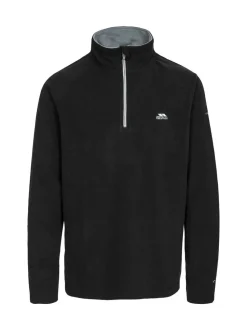 Zwart - Trespass Blackford microfleece met korte rits