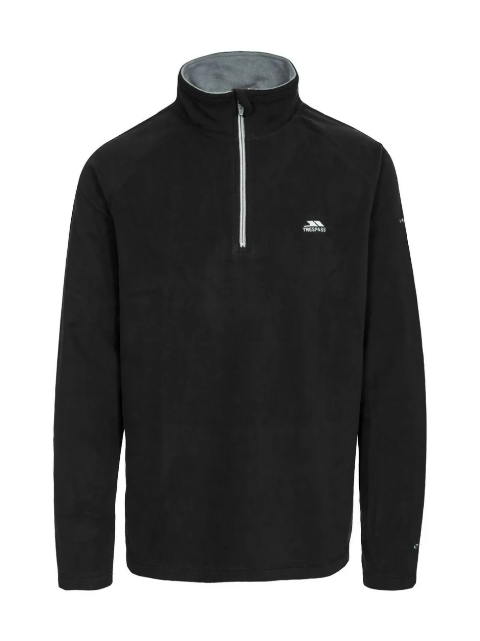 Zwart - Trespass Blackford microfleece met korte rits