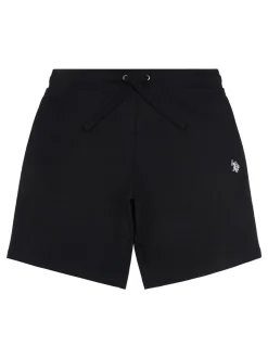 Zwart - U.S. Polo Assn Mens Double Horsemen Sweat 100% Cotton Shorts