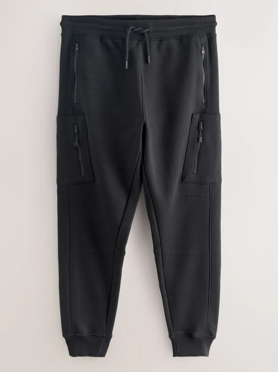 Zwart - Utility Brushback Heavyweight Cargo Joggers