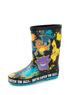 Zwart - Vanilla Underground Kids Pokemon Wellies with Handles
