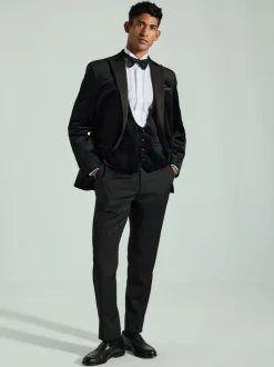 Zwart - Velvet Waistcoat