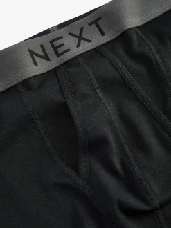 Zwart - Verpakking van 4 - A-frontboxershorts van 100% zuiver katoen