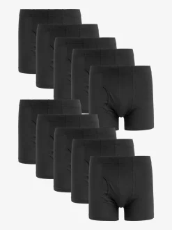 Zwart - Verpakking van 10 - Boxershorts met A-voorkant